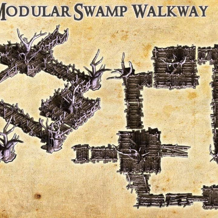 Modular Swamp Paths | Aussie 3D Printed Miniatures and Terrain