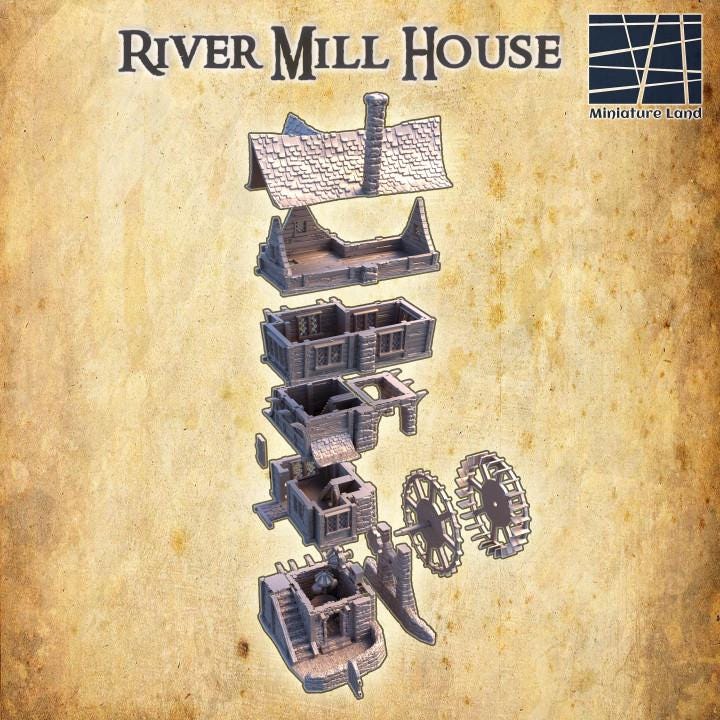 River Mill House | Aussie 3D Printed Miniatures and Terrain
