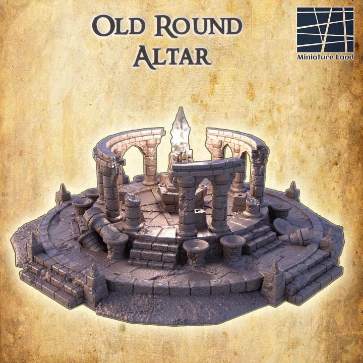 Old Round Altar | Aussie 3D Printed Miniatures and Terrain