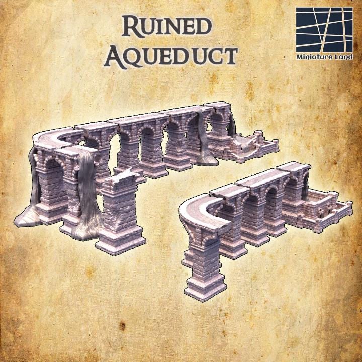 Ruined Aqueduct | Aussie 3D Printed Miniatures and Terrain