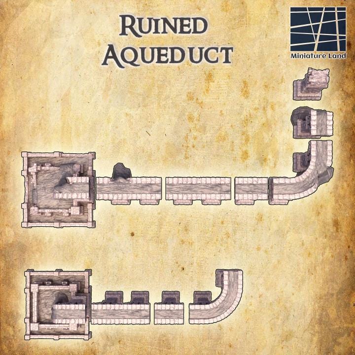 Ruined Aqueduct | Aussie 3D Printed Miniatures and Terrain