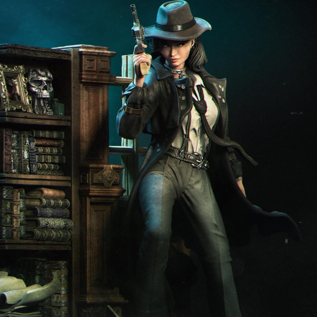Laura the Deep Detective, Statue | Aussie 3D Printed Miniatures and Terrain