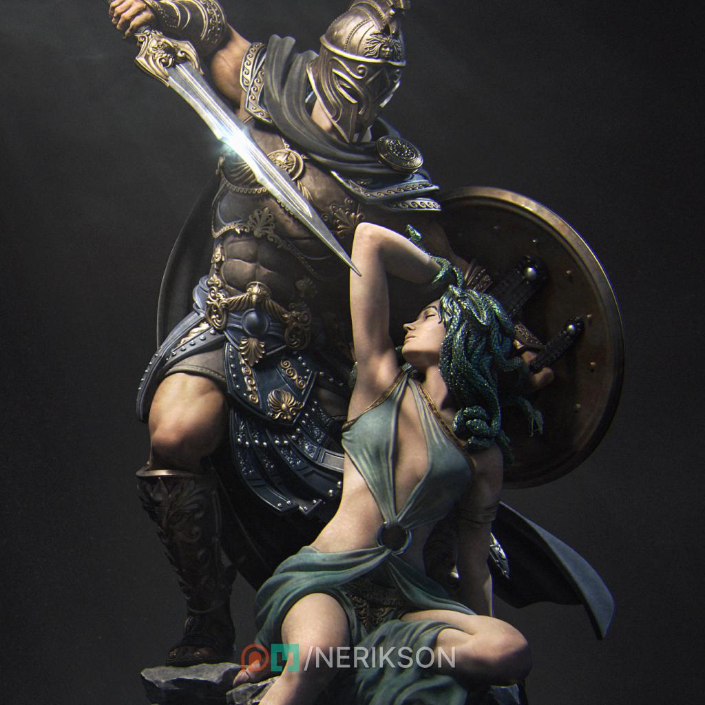 Perseus and Medusa, Statue | Aussie 3D Printed Miniatures and Terrain