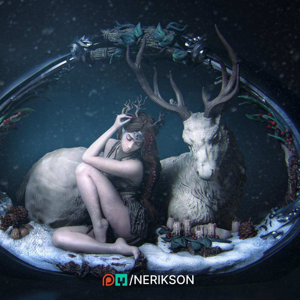 Winter, Statue | Aussie 3D Printed Miniatures and Terrain