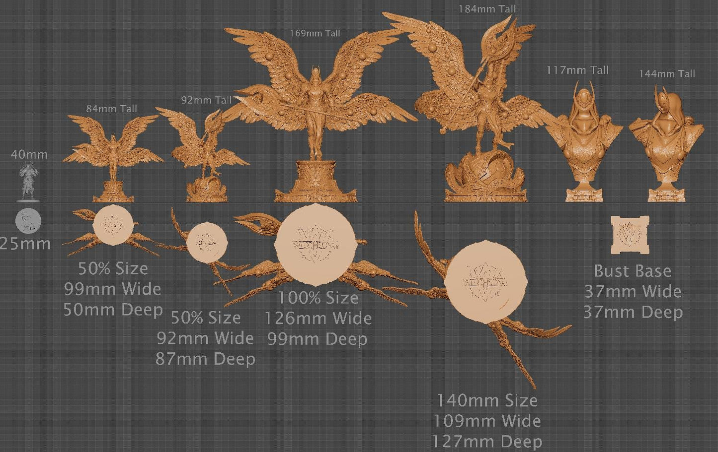 Nova Seraph, Bust Option | Aussie 3D Printed Miniatures and Terrain