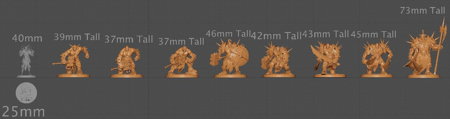 Orc Soldiers, Pack 3 | Aussie 3D Printed Miniatures and Terrain