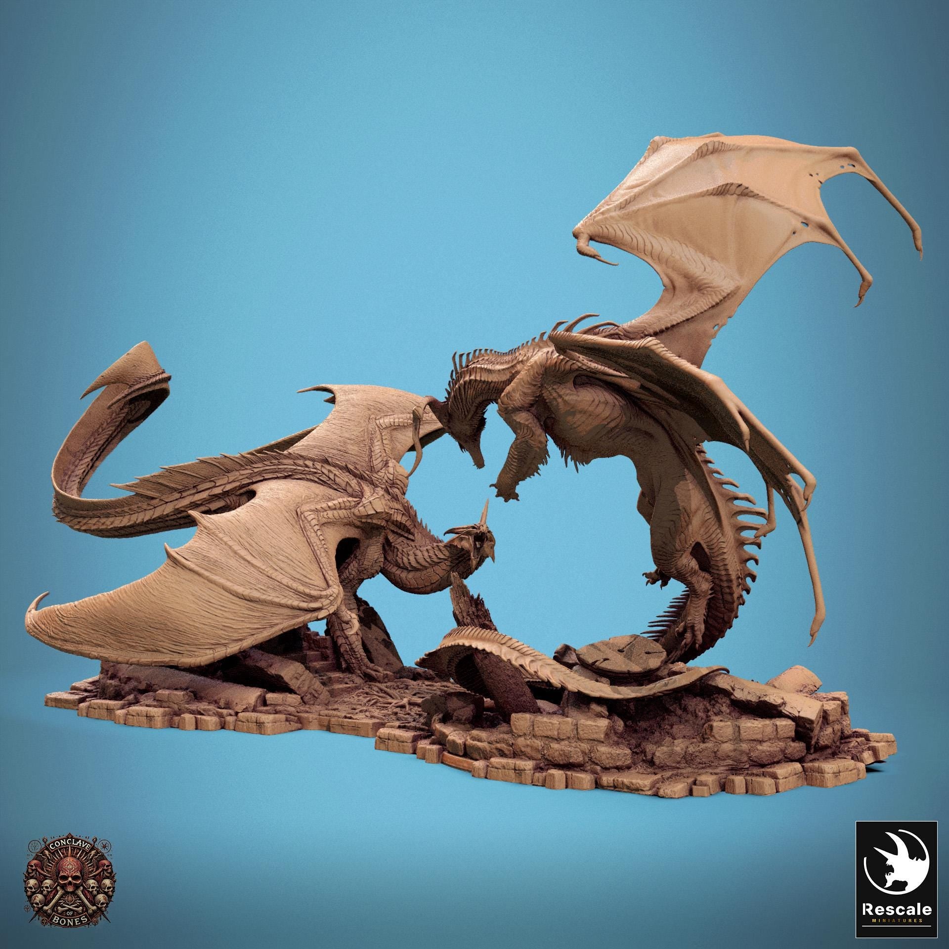 Black Dragon vs Silver Dragon | Aussie 3D Printed Miniatures and Terrain