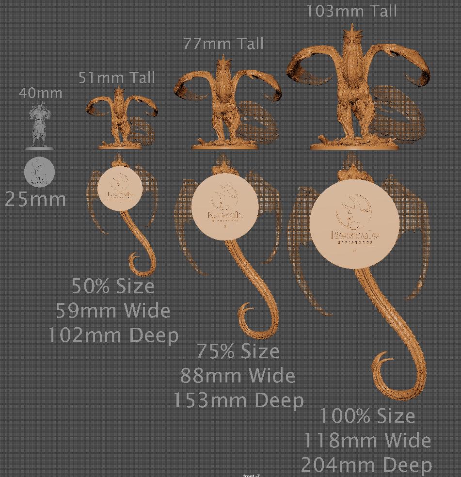 Silver Dragon, Multiple Pose Options | Aussie 3D Printed Miniatures and Terrain