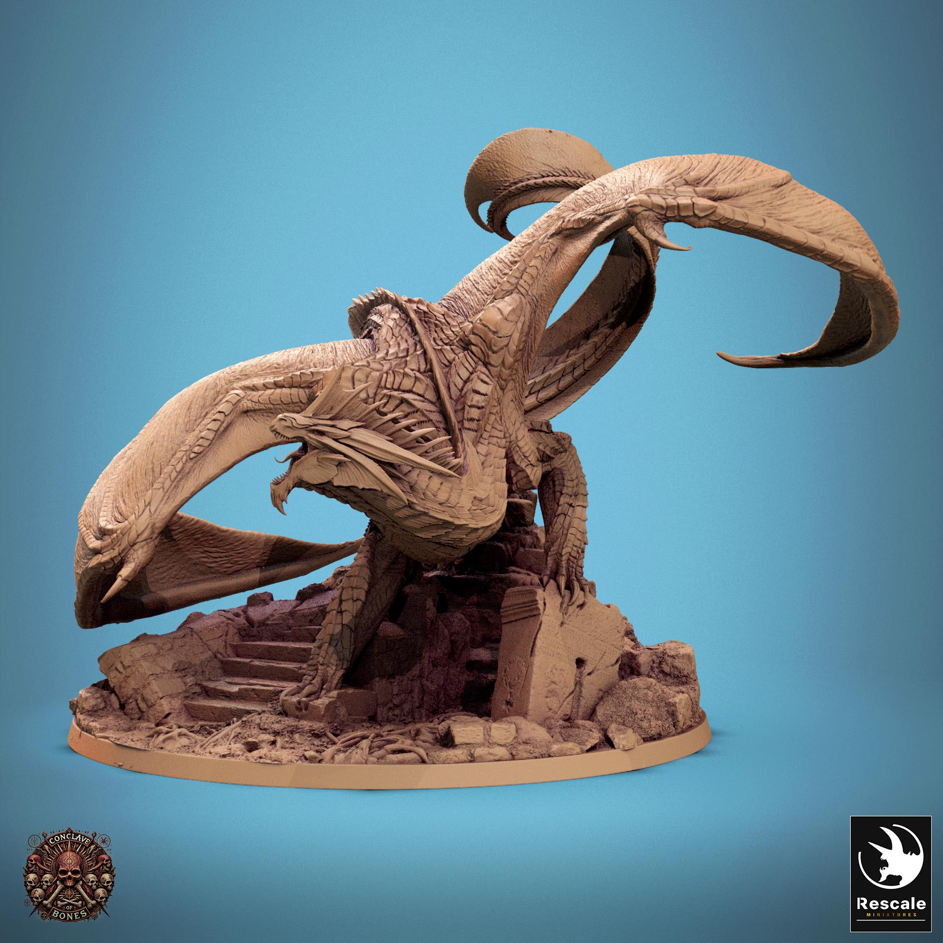 Silver Dragon, Multiple Pose Options | Aussie 3D Printed Miniatures and Terrain