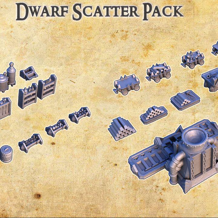 Dwarven Scatter Pack, Miniature Land | Dungeons and Dragons | Pathfinder | Table Top RPG | 3D Printed Model