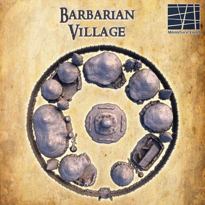 Barbarian Huts | Aussie 3D Printed Miniatures and Terrain