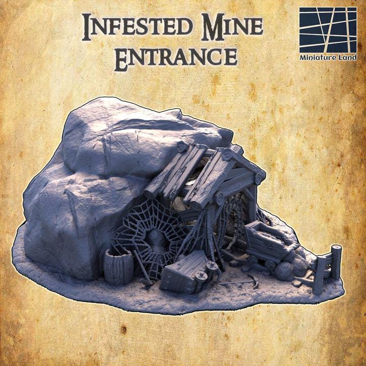 Infested Mine Entrance | Aussie 3D Printed Miniatures and Terrain
