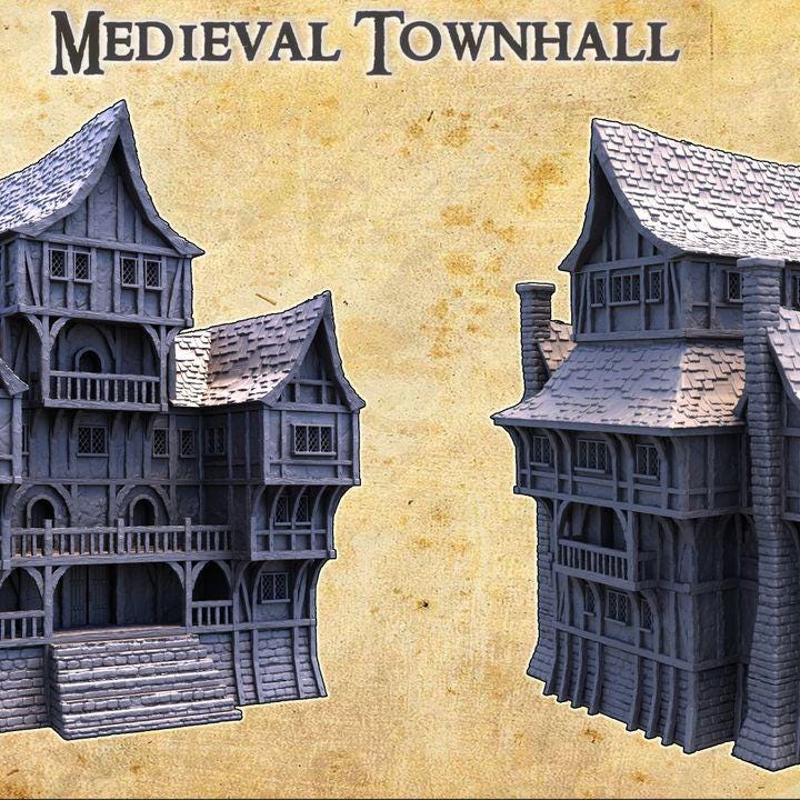 Medieval Townhall | Aussie 3D Printed Miniatures and Terrain