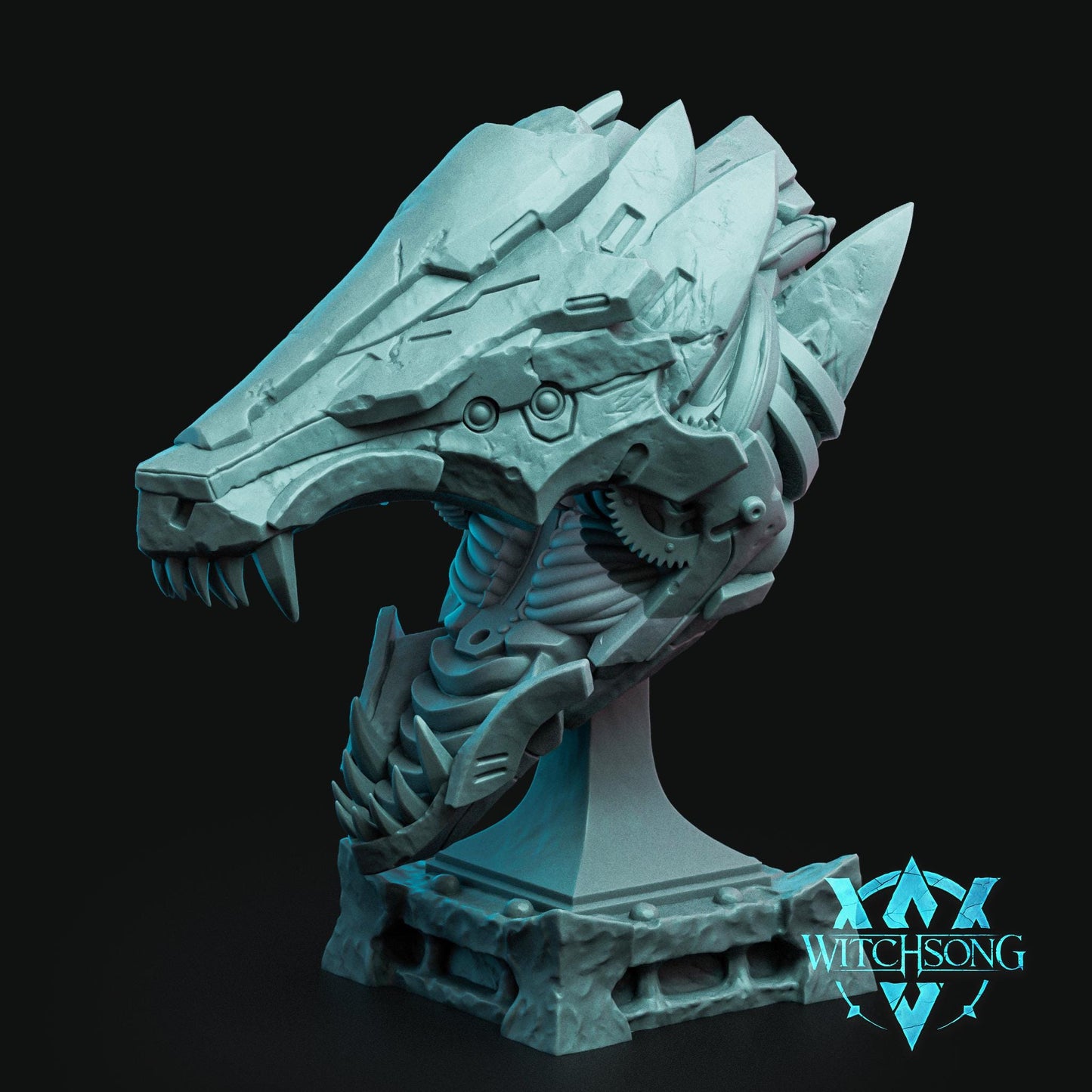 Gearworm Serpent, Bust Option | Aussie 3D Printed Miniatures and Terrain