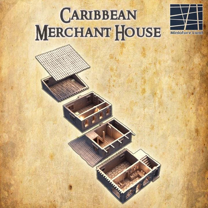 Caribbean Market House | Aussie 3D Printed Miniatures and Terrain