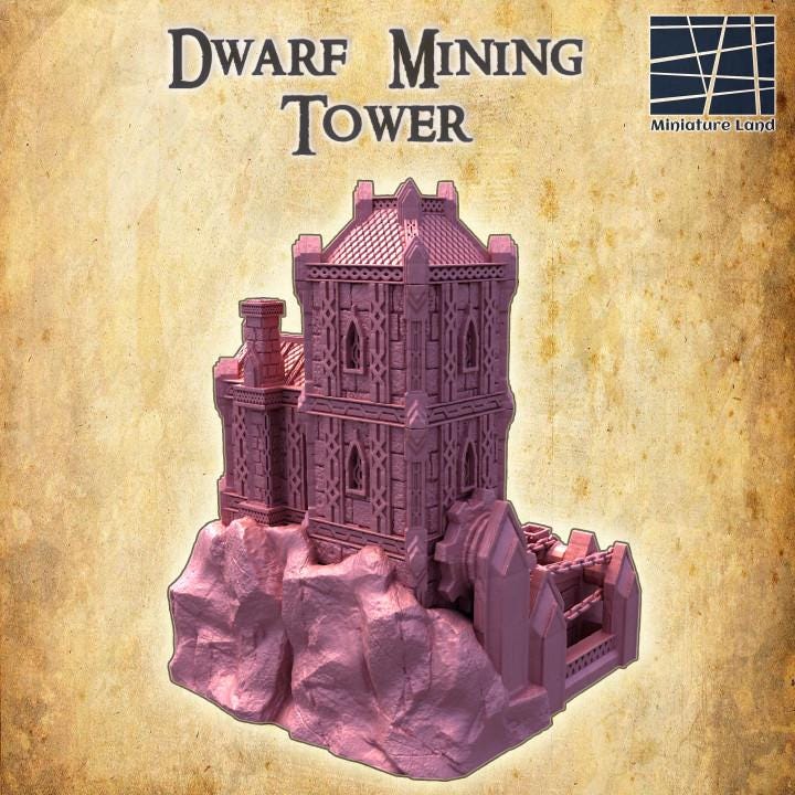 Dwarf Mining Tower | Aussie 3D Printed Miniatures and Terrain