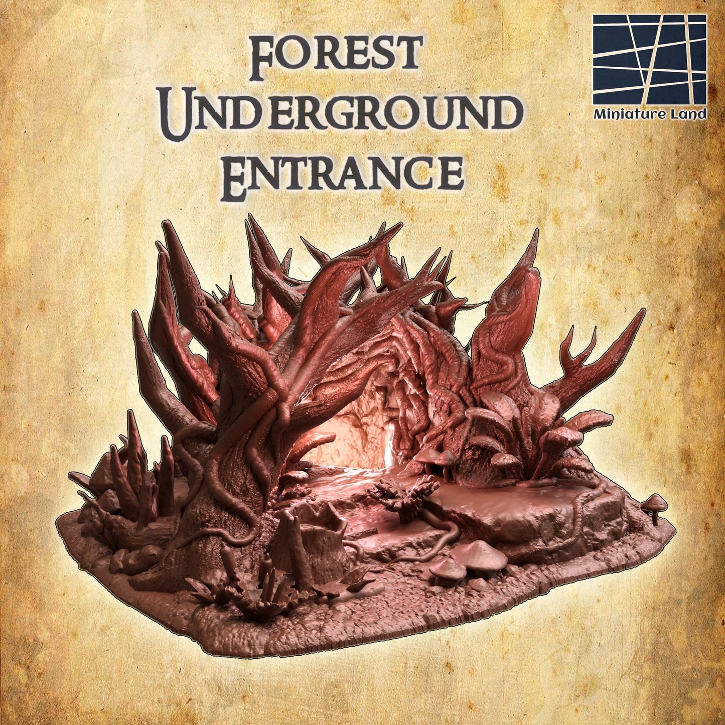 Forest Underground Entrance | Aussie 3D Printed Miniatures and Terrain
