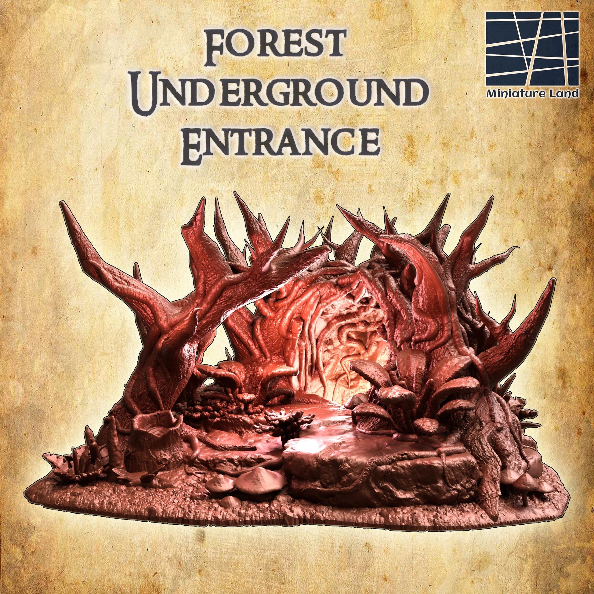 Forest Underground Entrance | Aussie 3D Printed Miniatures and Terrain