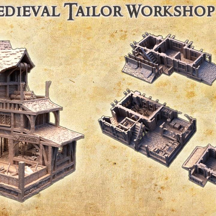 Medieval Tailor Workshop | Aussie 3D Printed Miniatures and Terrain