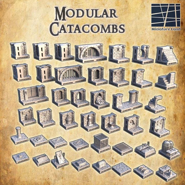 Modular Catacombs | Aussie 3D Printed Miniatures and Terrain