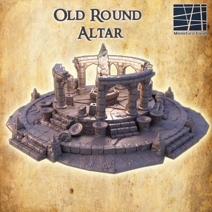 Old Round Altar | Aussie 3D Printed Miniatures and Terrain