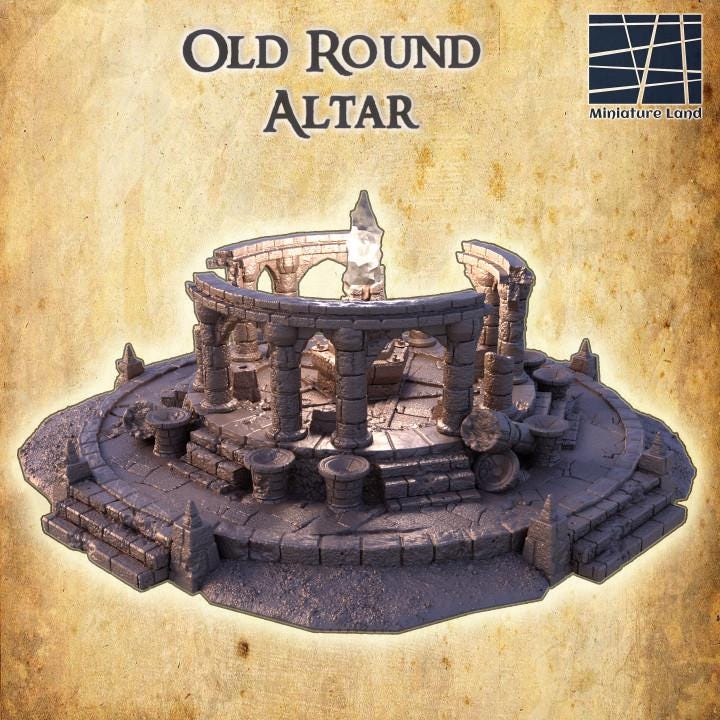 Old Round Altar | Aussie 3D Printed Miniatures and Terrain