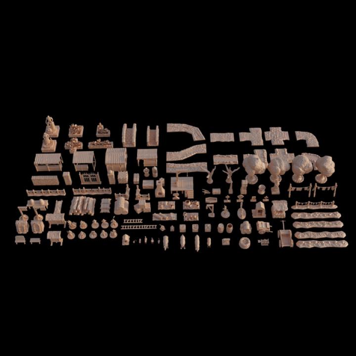 Town Environment Pack | Aussie 3D Printed Miniatures and Terrain