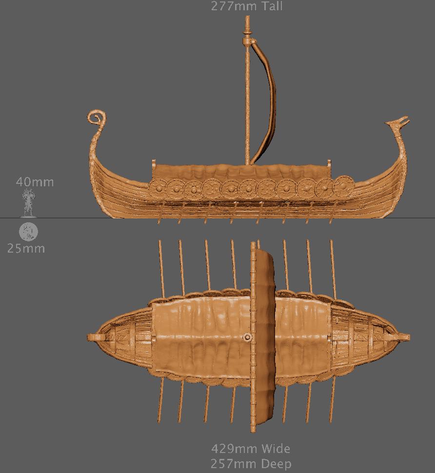 Viking Longship | Aussie 3D Printed Miniatures and Terrain