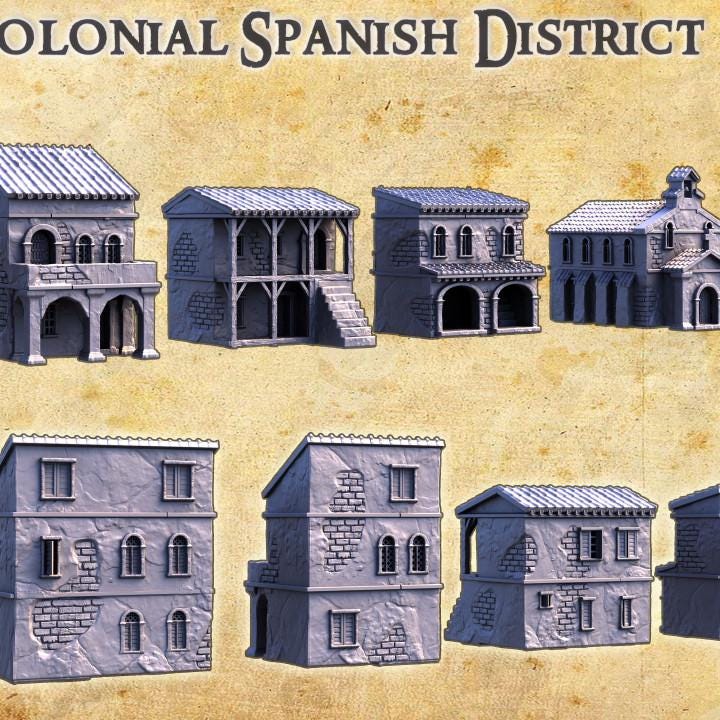 Colonial Spanish District | Aussie 3D Printed Miniatures and Terrain