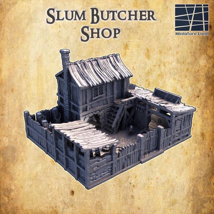 Slum District Butcher | Aussie 3D Printed Miniatures and Terrain