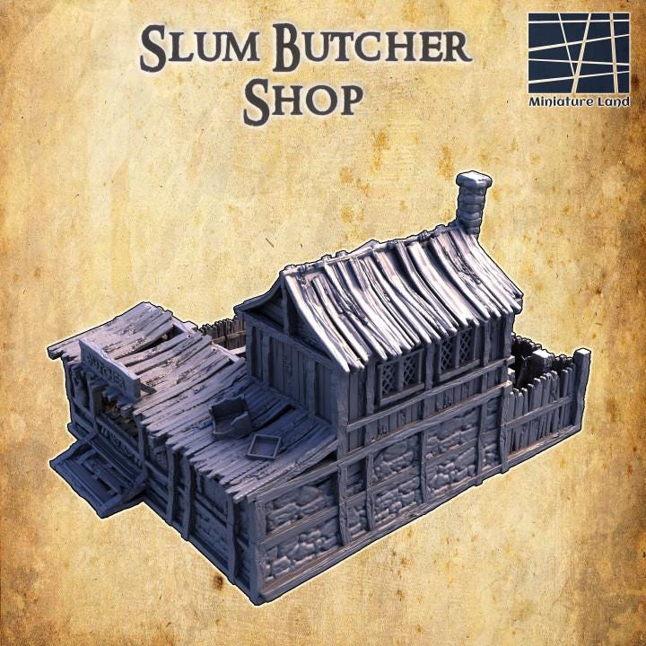 Slum District Butcher | Aussie 3D Printed Miniatures and Terrain