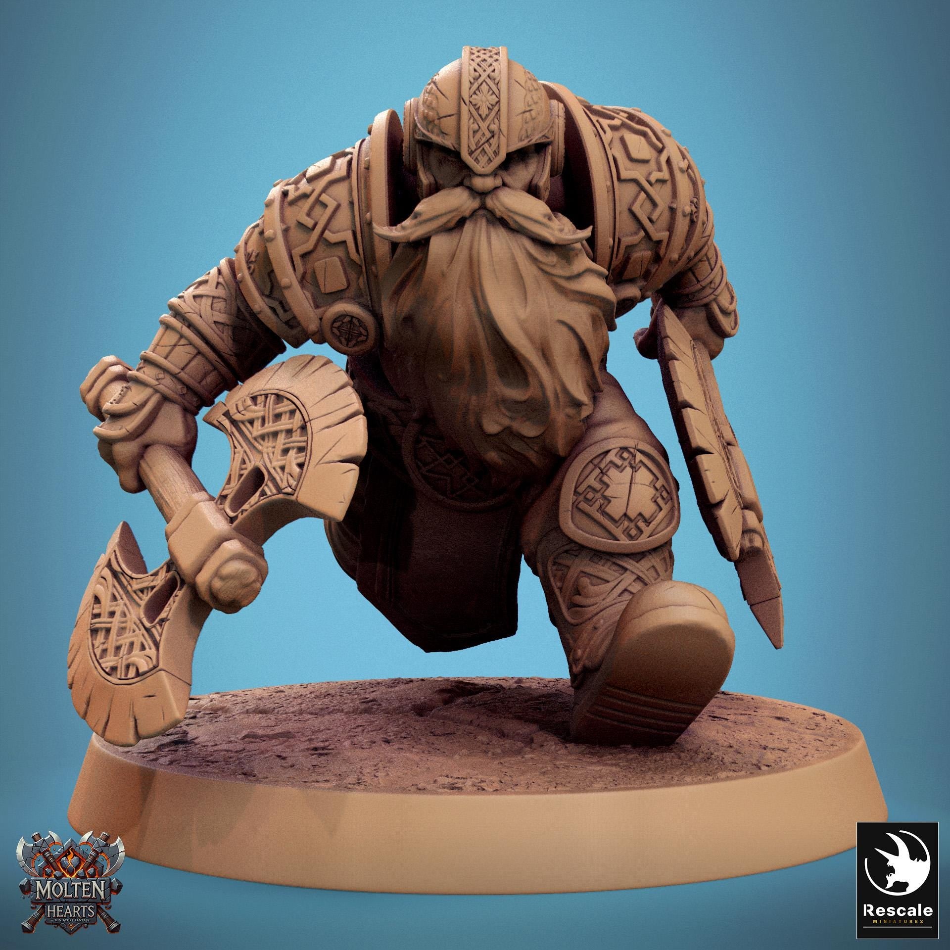 Dwarf Warriors, Pack 2 | Aussie 3D Printed Miniatures and Terrain