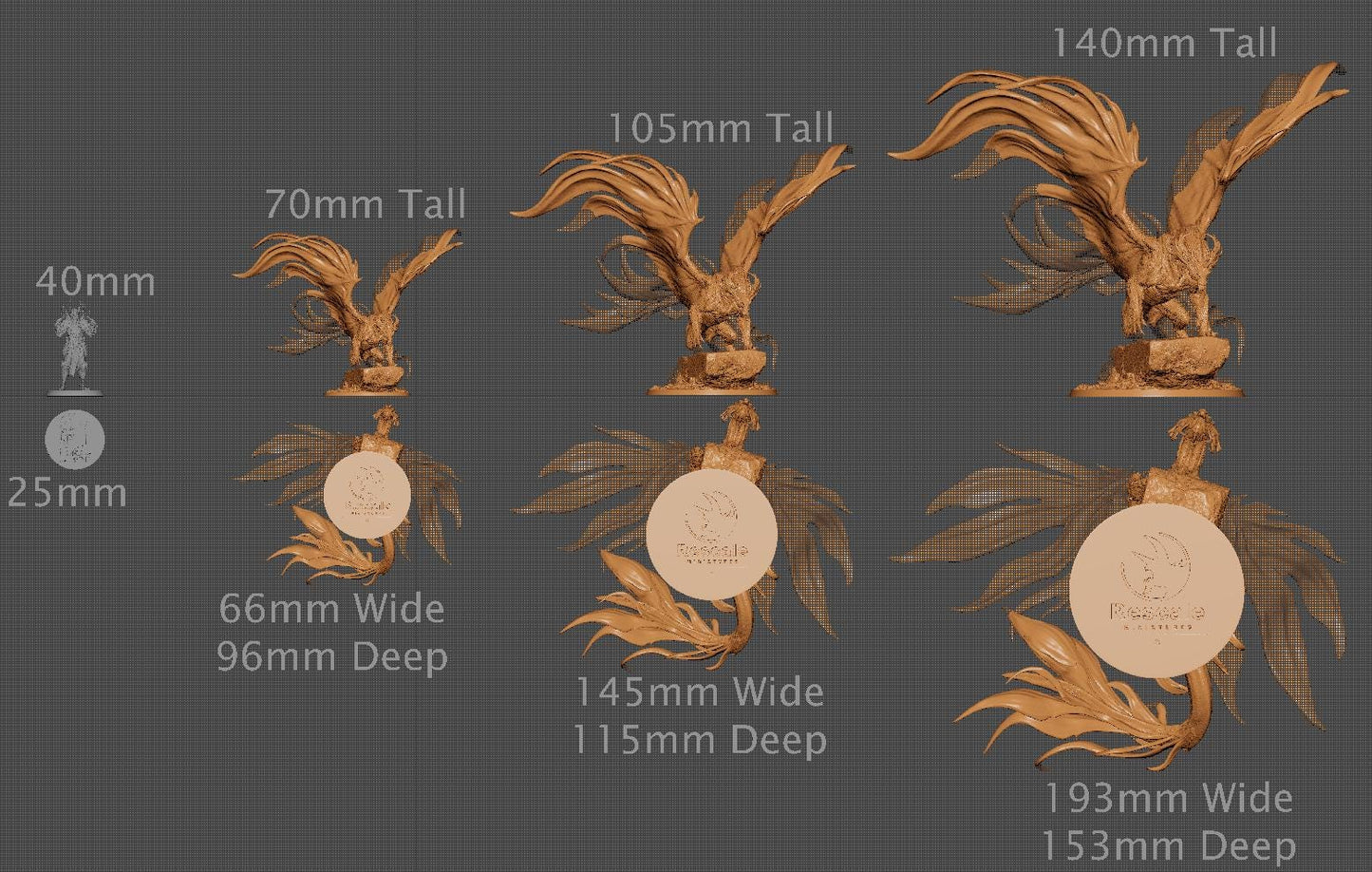 Bronze Dragon, Standing, 2025 Ver | Aussie 3D Printed Miniatures and Terrain