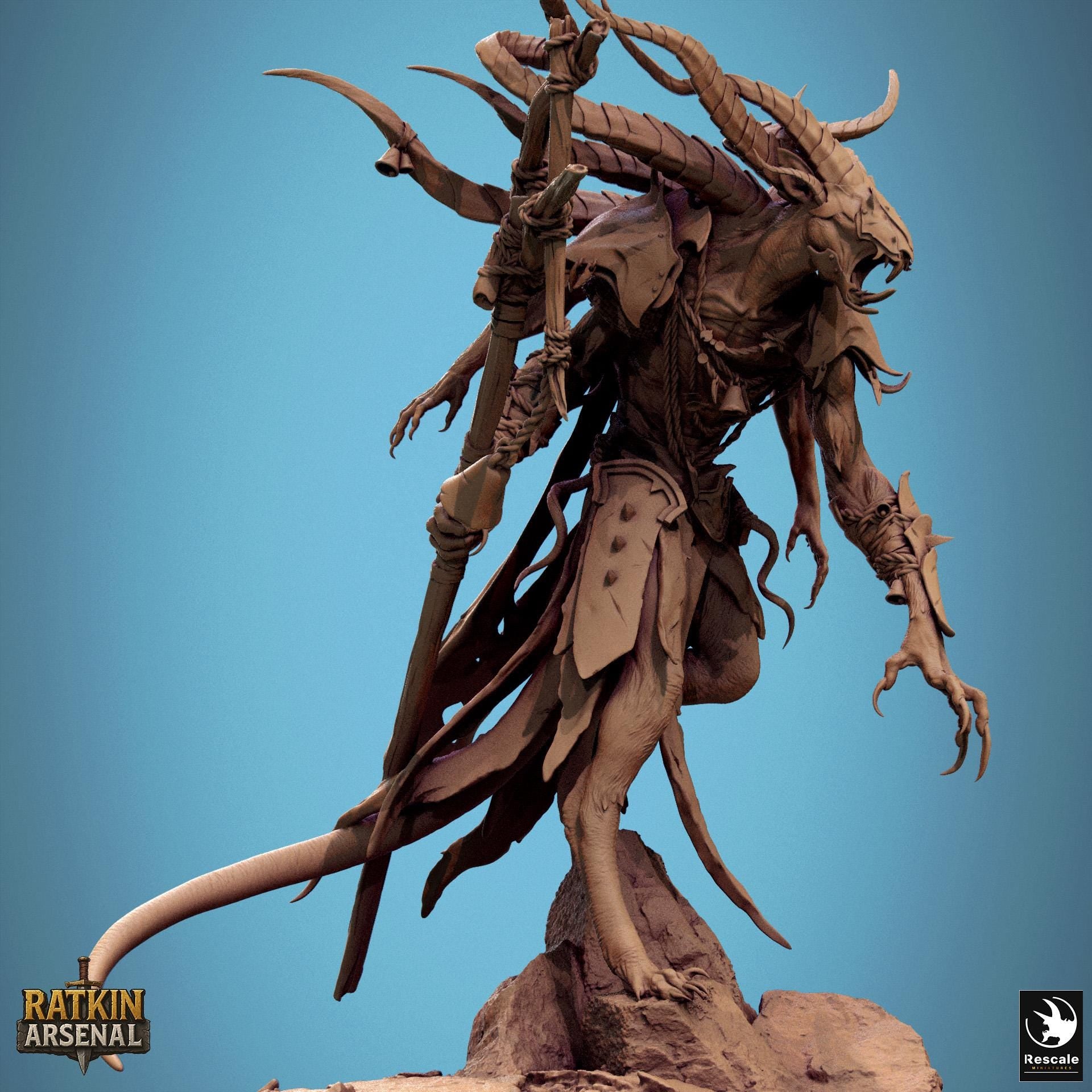 Muck Priest, Rescale Miniatures | Dungeons and Dragons | Pathfinder | Table Top RPG | 3D Printed Model